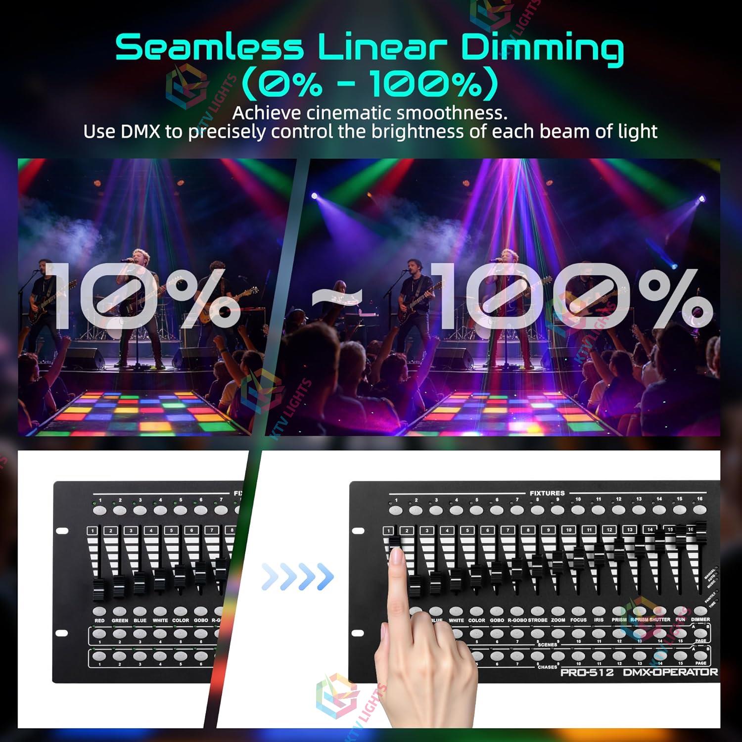 120W quad-arm LED moving head light with RGB light strip-E71