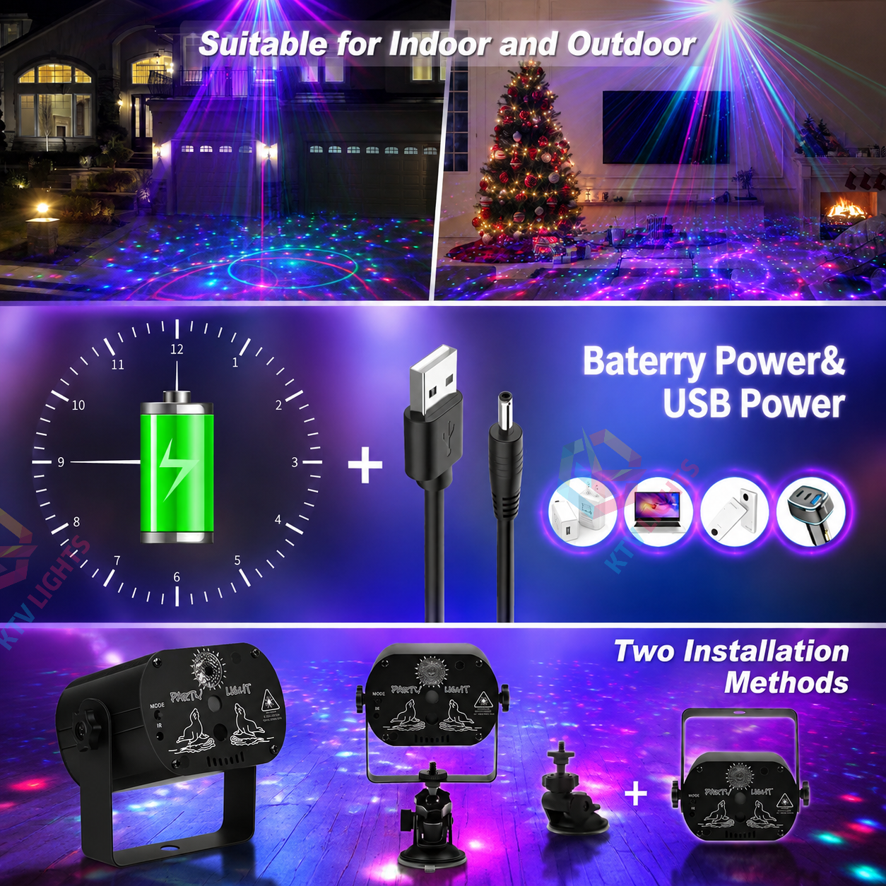 KTVLIGHTS USB Party Disco Light-C22