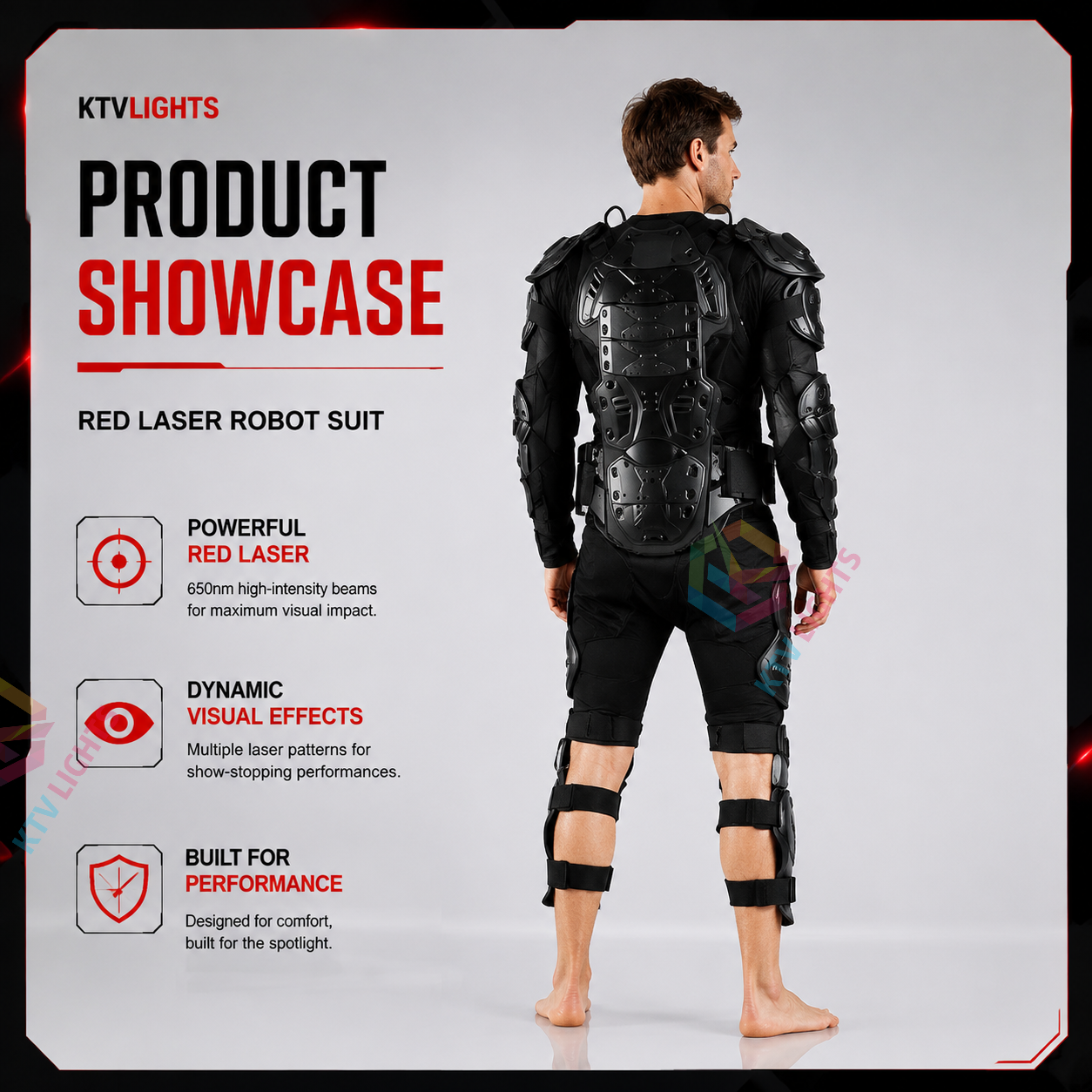 KTVLIGHTS Red Laser Robot Costume for Stage & Party Shows-M55