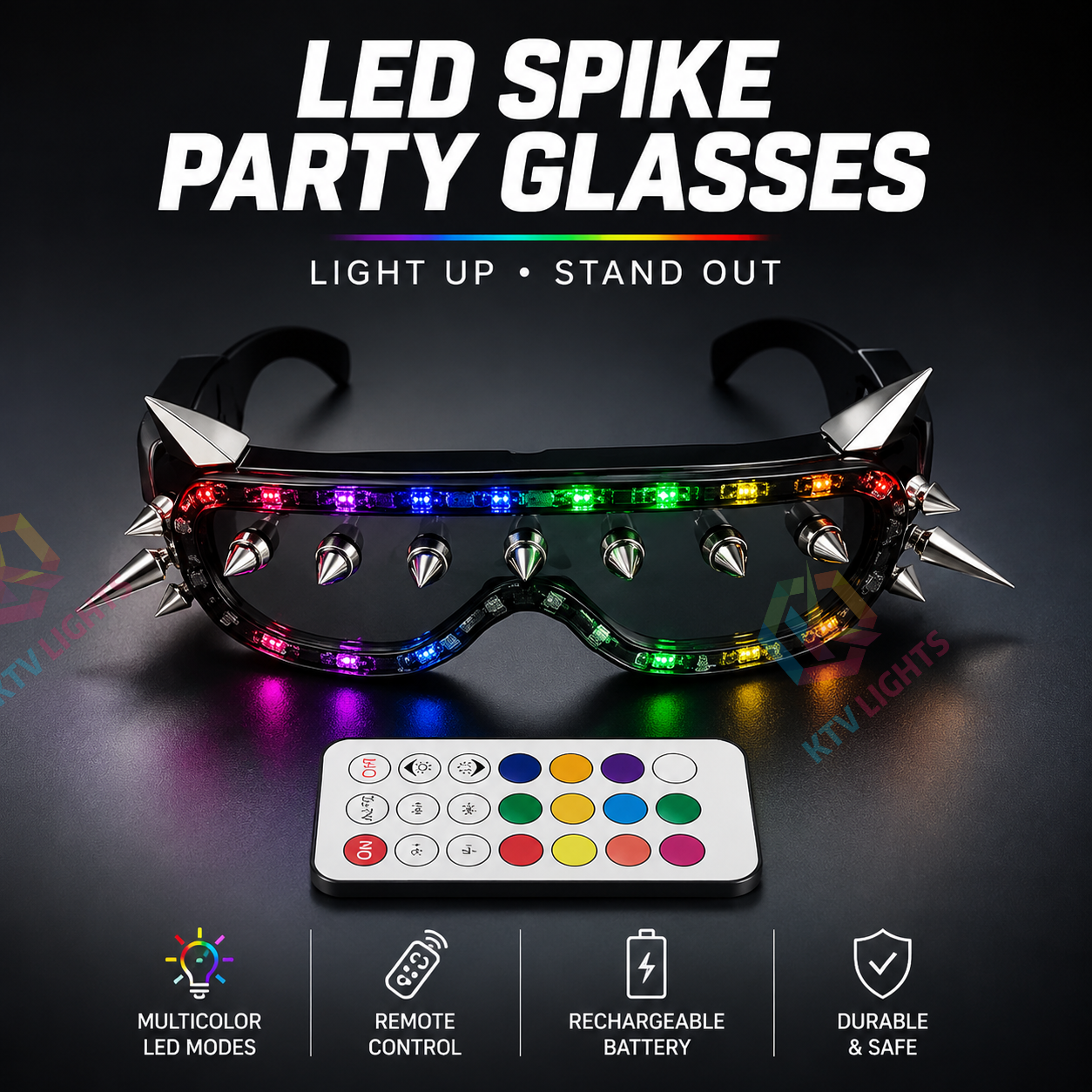 KTVLIGHTS LED Glasses for Rave Parties, Dancing & Festivals -M18