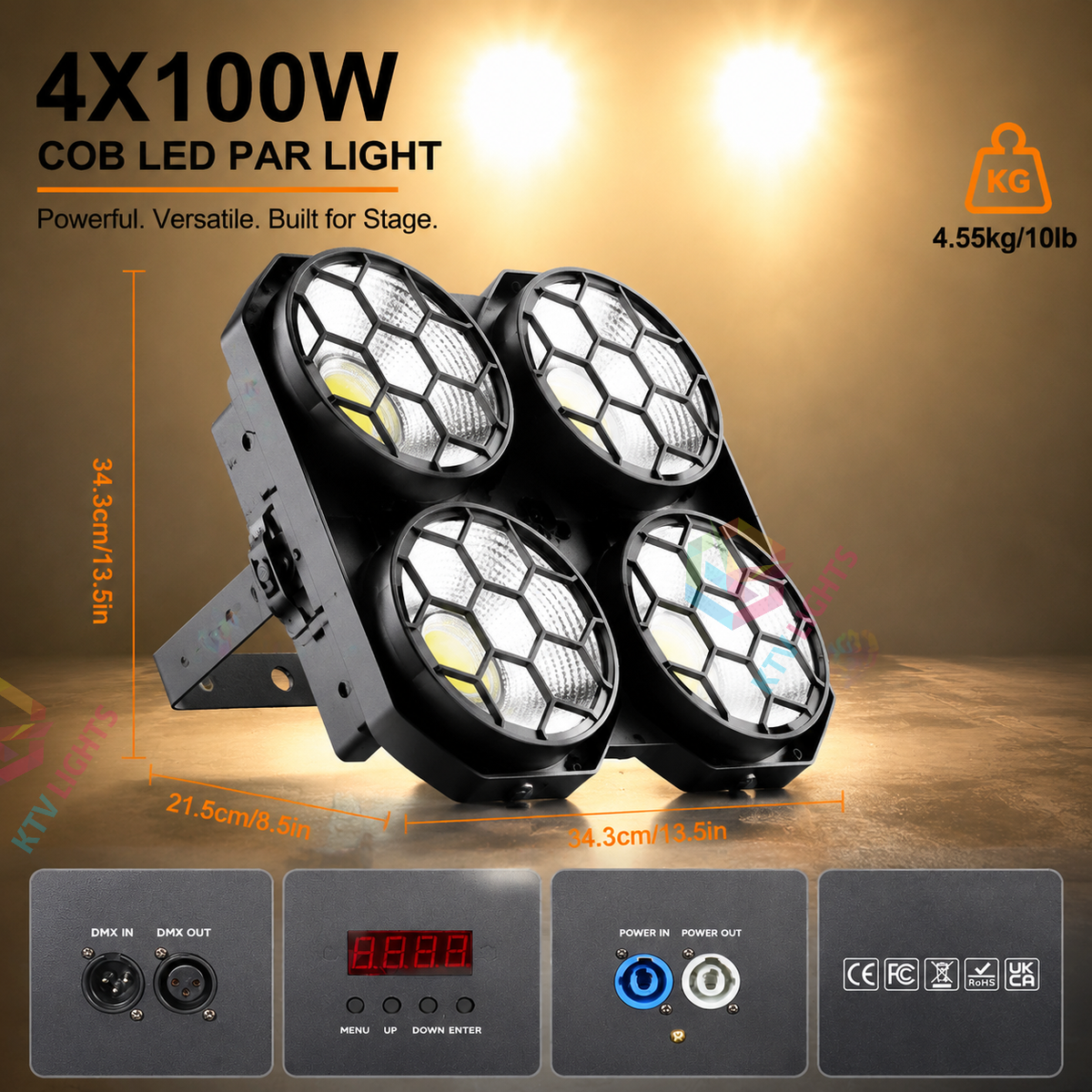 KTVLIGHTS 4x100W COB 4-Eye LED Stage Blinder Light-P41