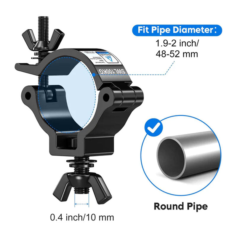 [4 Pack] Stage Lighting Clamps, TUV 2 Inch Truss Lighting Clamps-D7