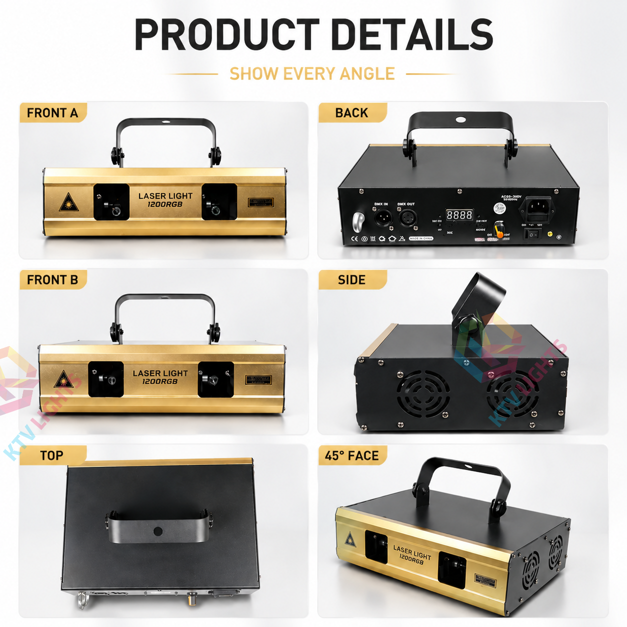 KTVLIGHTS 2000mW Laser Beam Light – DJ Stage Party Light – DMX512-A5