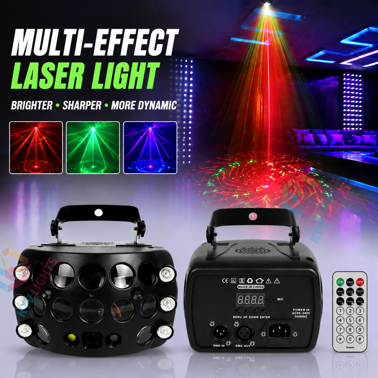 KTVLIGHTS RGB laser butterfly rain light is perfect for DJ parties-B23
