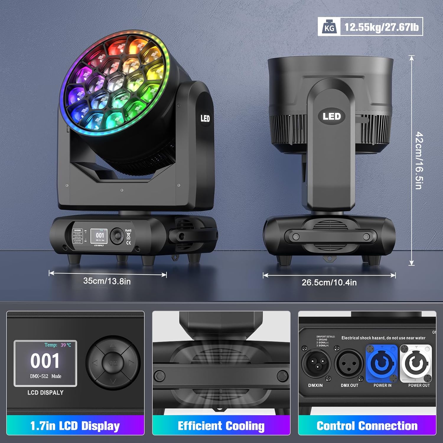 19x15W LED Wash Bee Eye Moving Head Light-E51