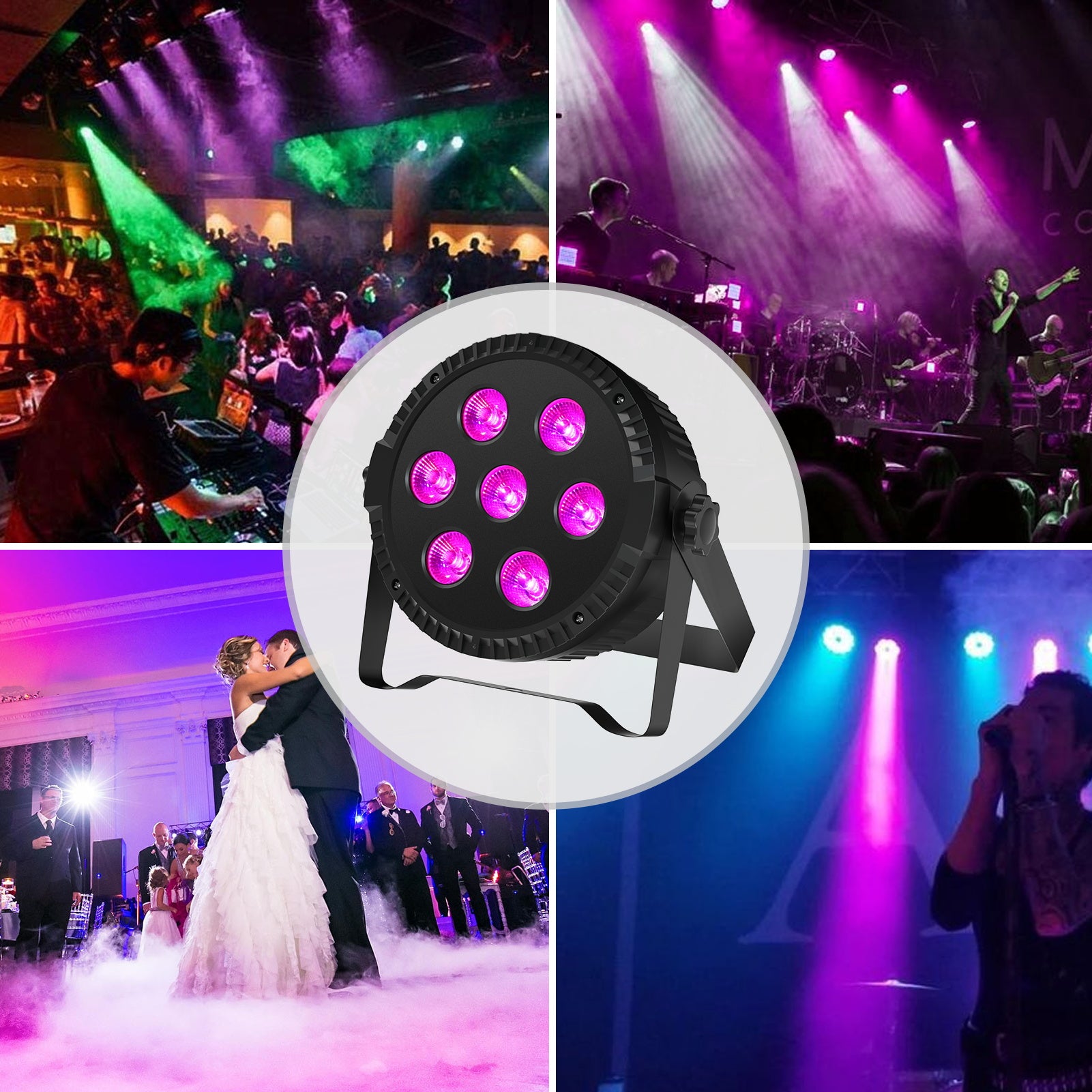 70w rainbow effect 7-piece RGBW 4-in-1 LED par light-P46