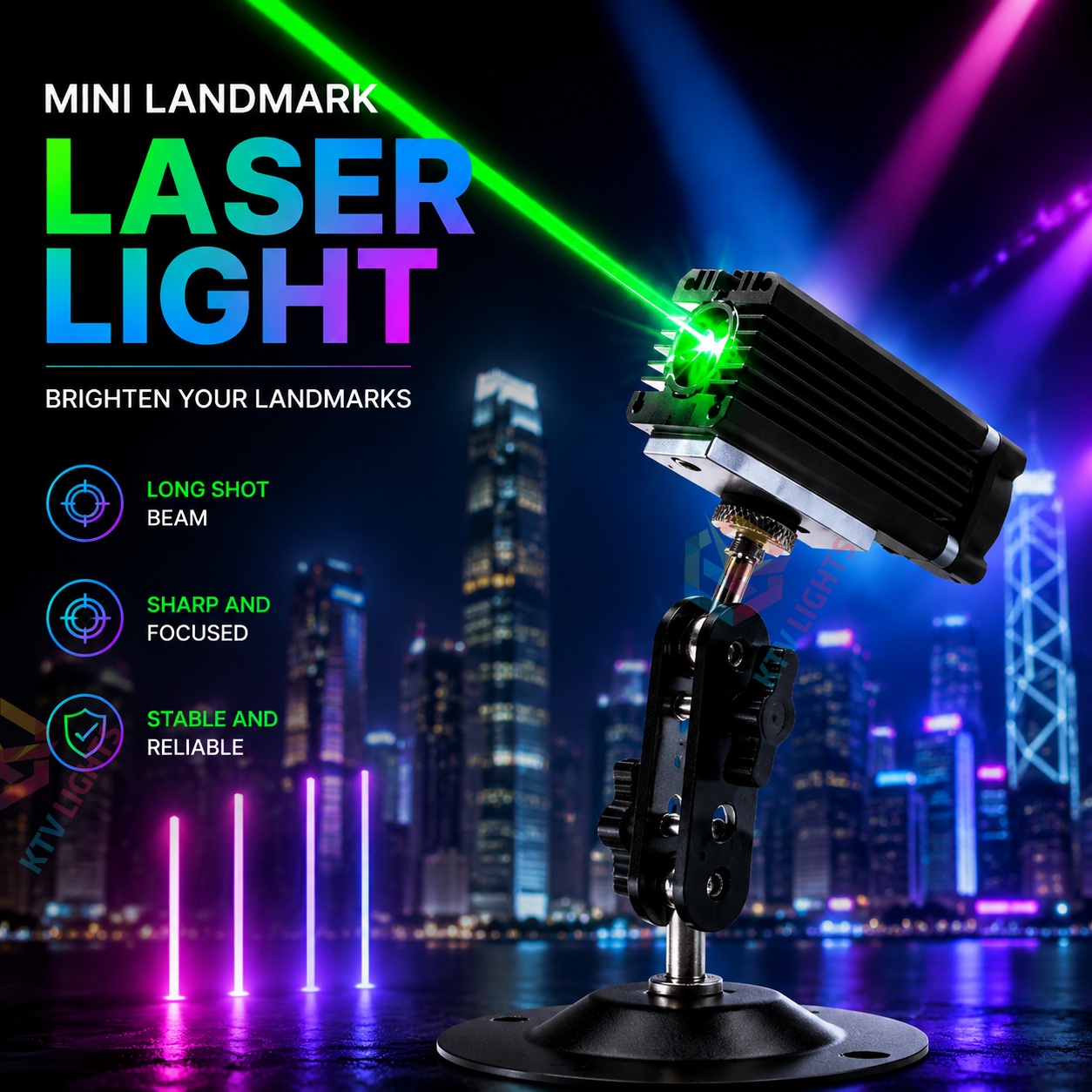 KTVLIGHTS Mini Laser Light – DJ Party Stage Projection Effect-B13
