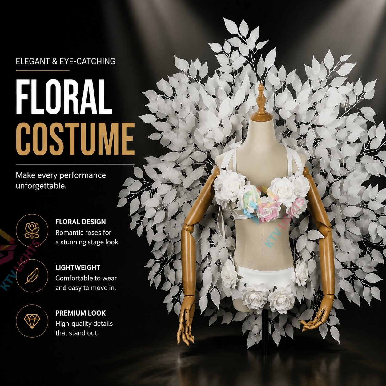 KTVLIGHTS LED Bra Costume for Female Singers & Stage Shows-M22
