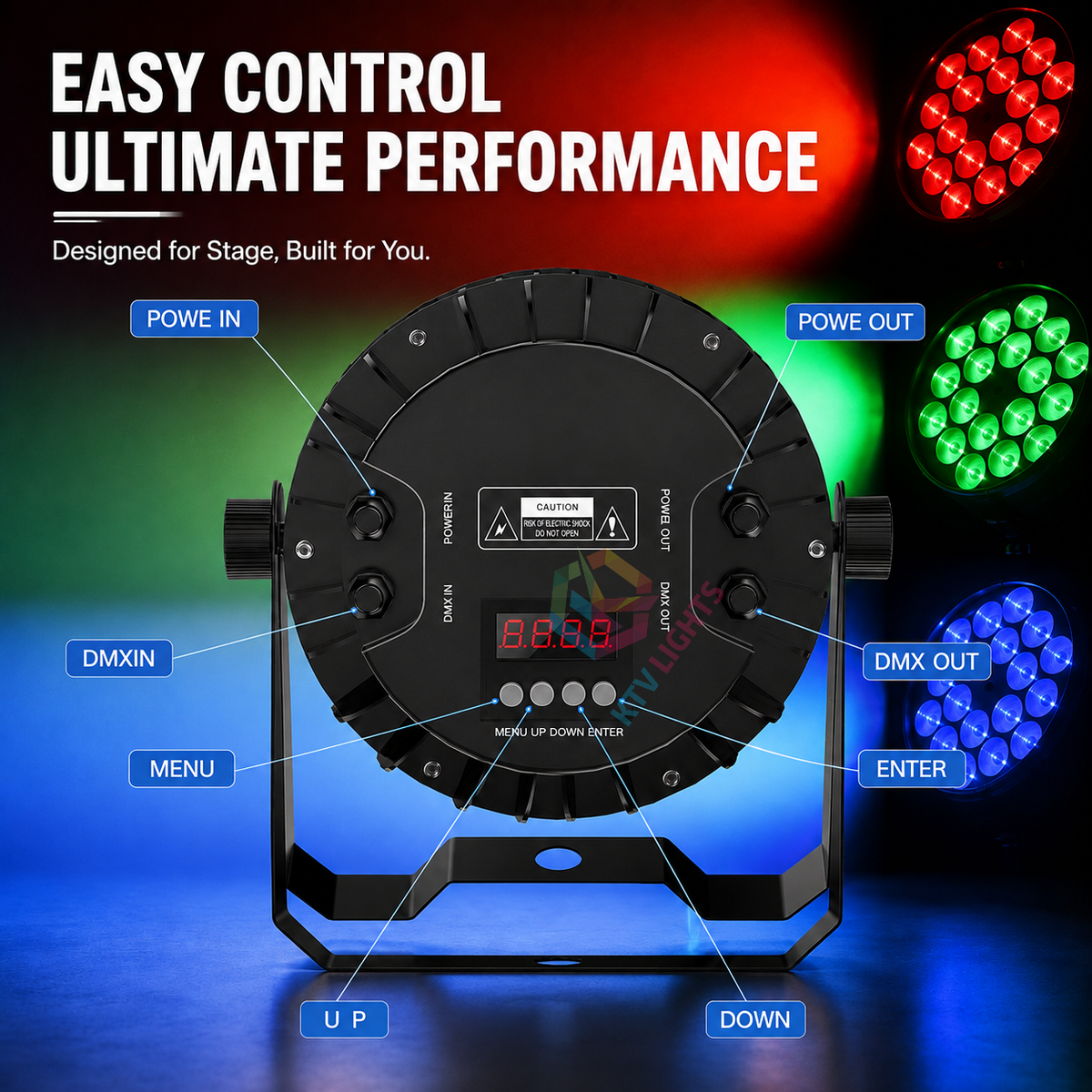 KTVLIGHTS 18x10W 4-in-1 IP65 Waterproof LED PAR Light-P70