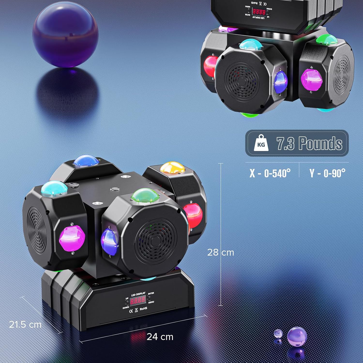 16-Piece 200W RGBW DMx512 Disco Moving Head Light - E49