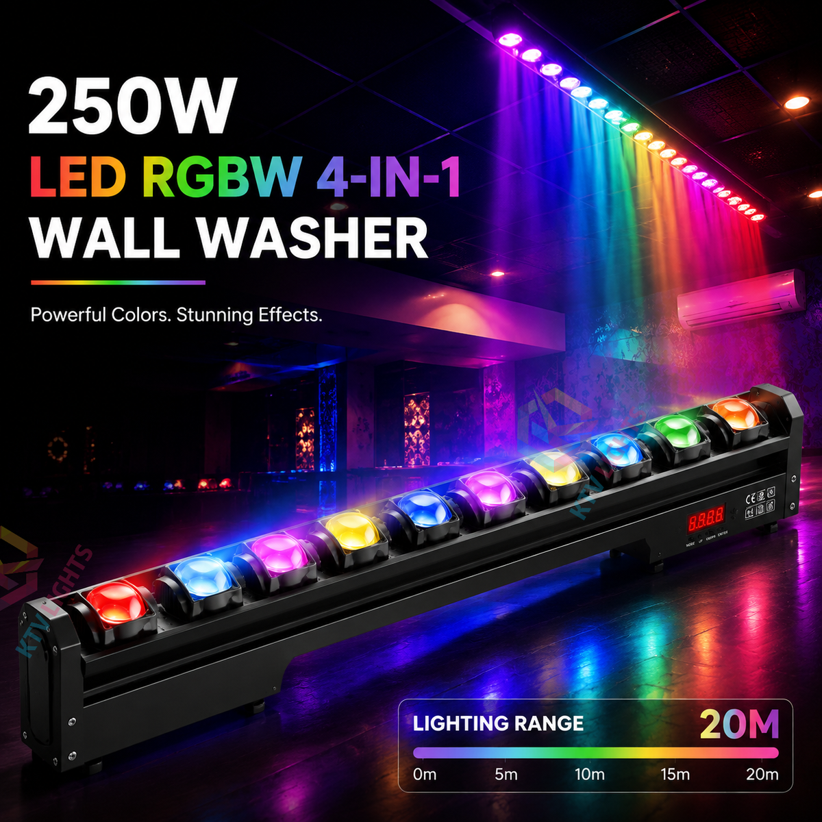 KTVLIGHTS 250W RGBW 4-in-1 LED Wall Washer-X5