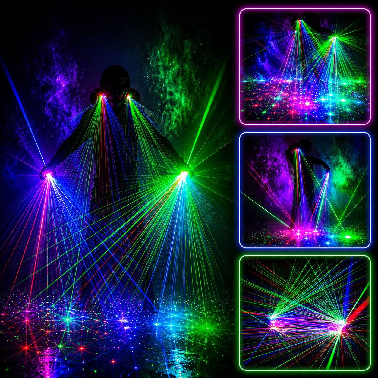 Rotating Laser Gloves for Parties, Festivals & Stage Shows-M8