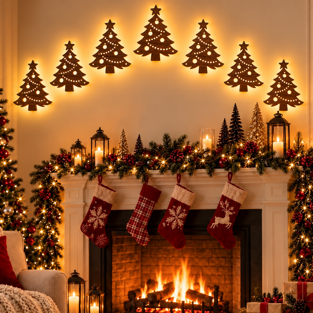 KTVLIGHTS Lighted Reindeer Christmas Wall Decor-M65