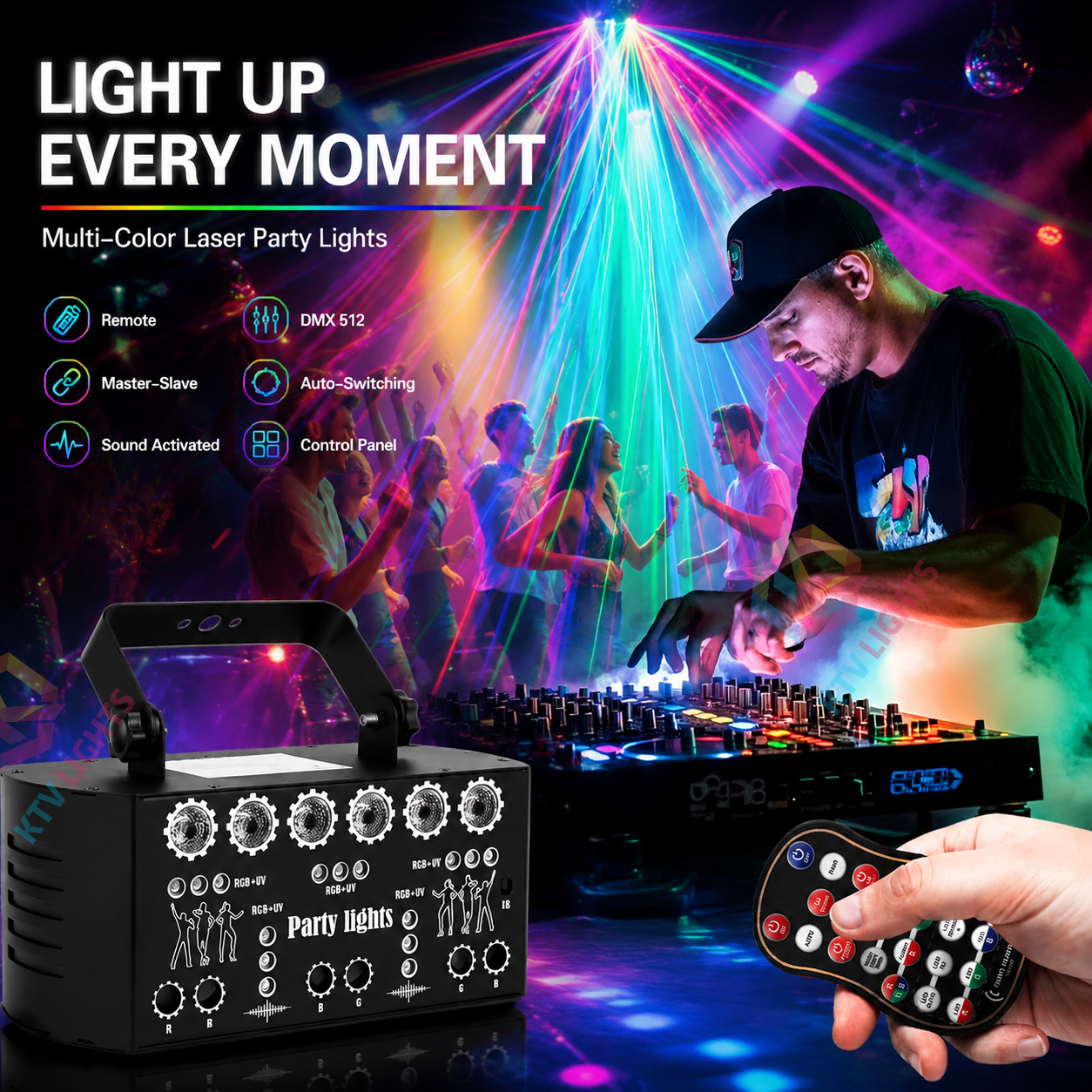 KTVLIGHTS RGB laser stage lights, suitable for DJ parties and events -B5