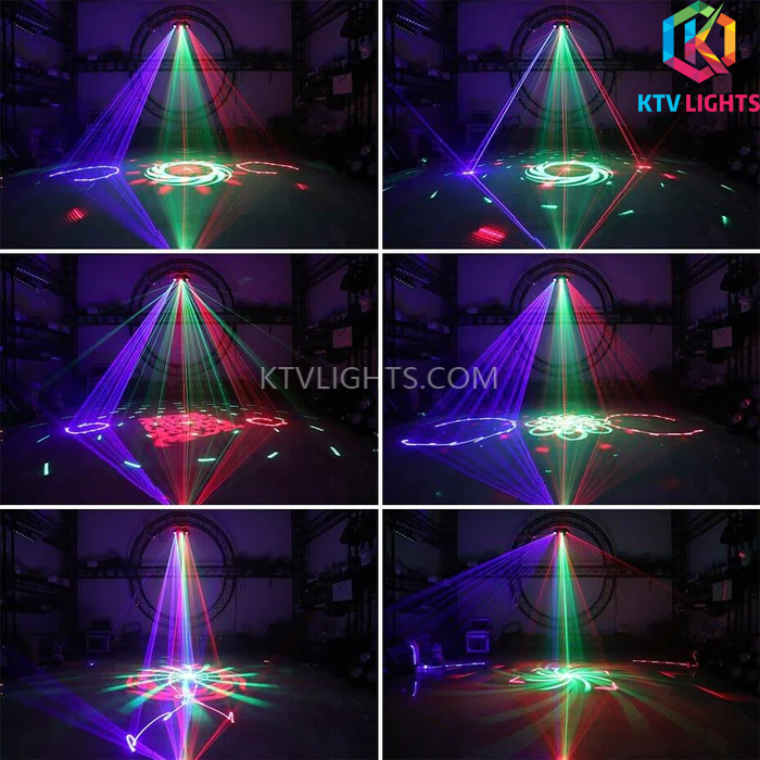 Światło laserowe skanujące RGB 2 w 1 – światło sceniczne DMX – B22