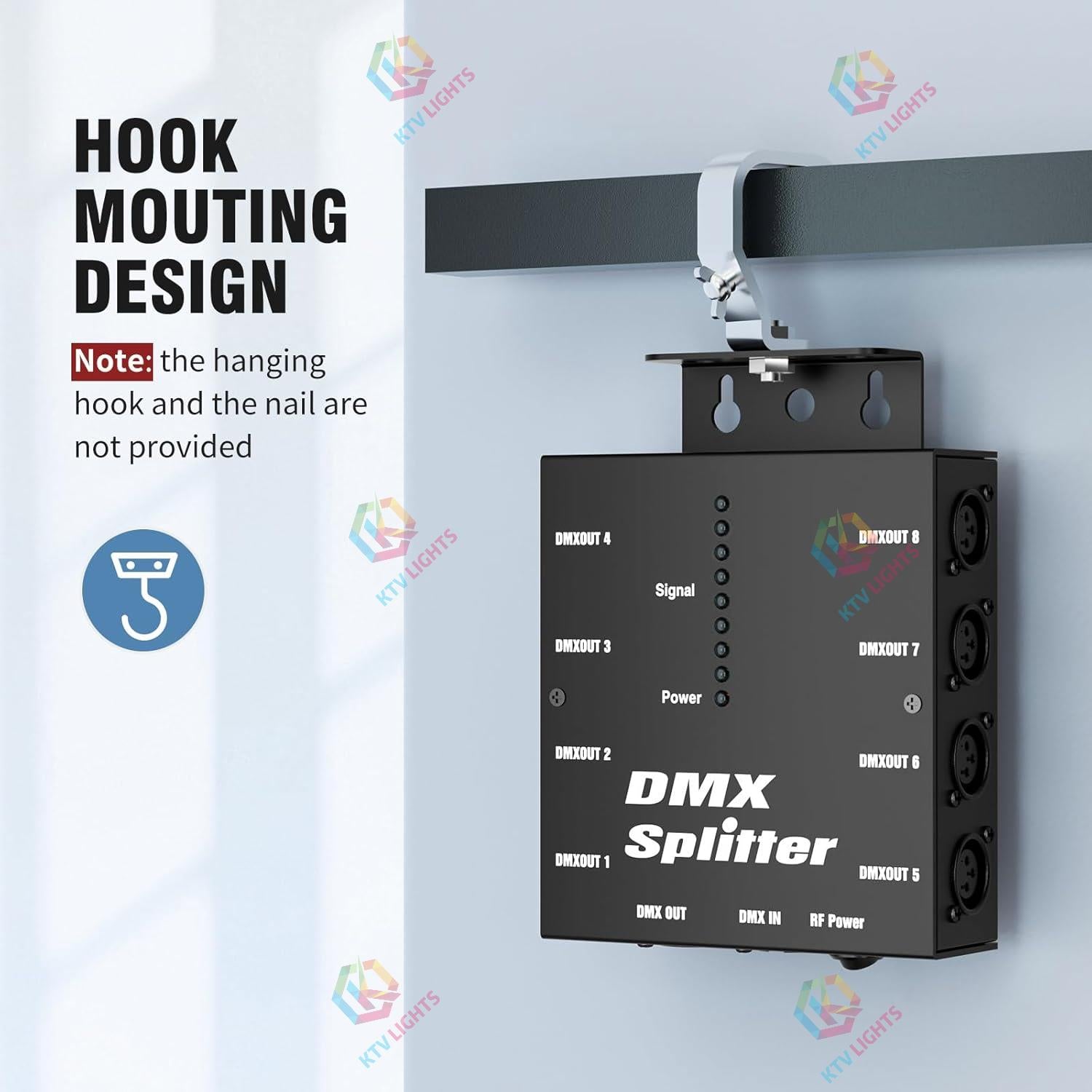 8-Way Isolated DMX512 Splitter Amplifier