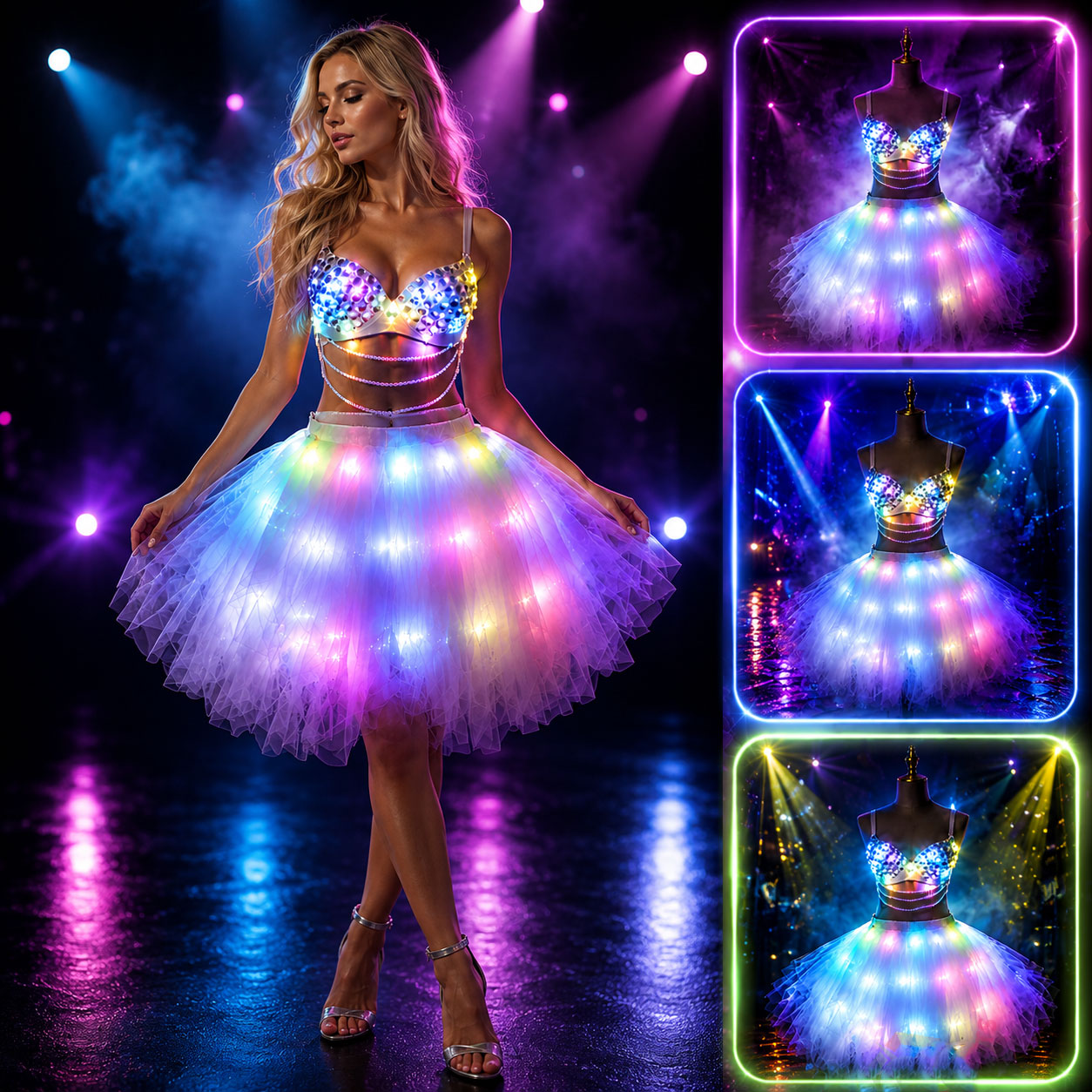 KTVLIGHTS Pixel LED Clothing for Rave Parties & Music Festivals- M36