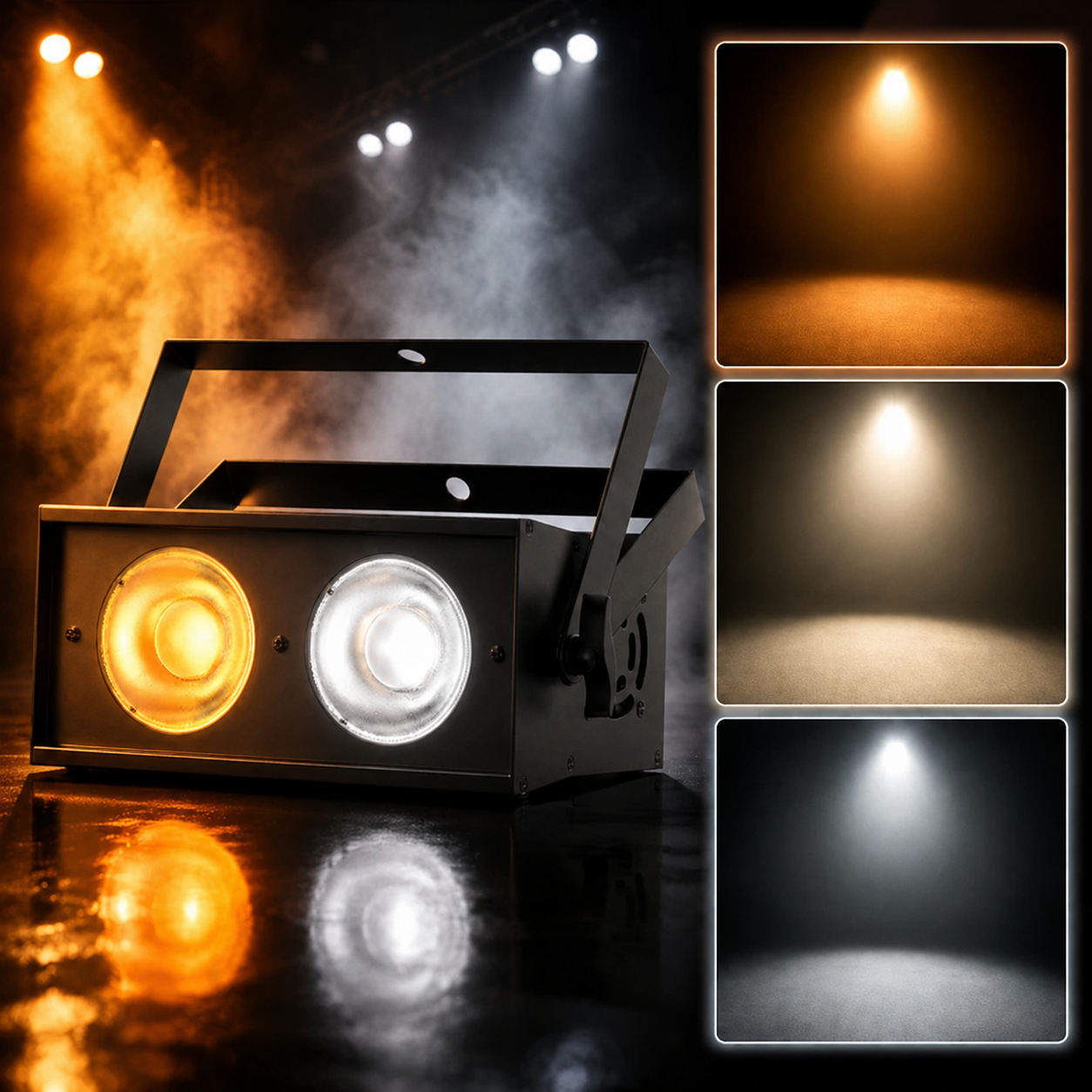 KTVLIGHTS 2x50W 2-in-1 Strobe Stage Light-P31