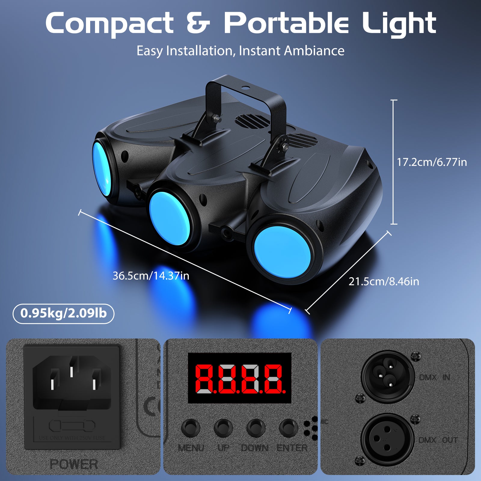 New 192 LED stage effect light RGBW three-head airship-C23