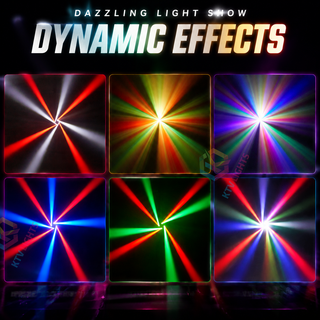 KTVLIGHTS 4 Arms LED Moving Head Stage Light for DJ Party Events-E93