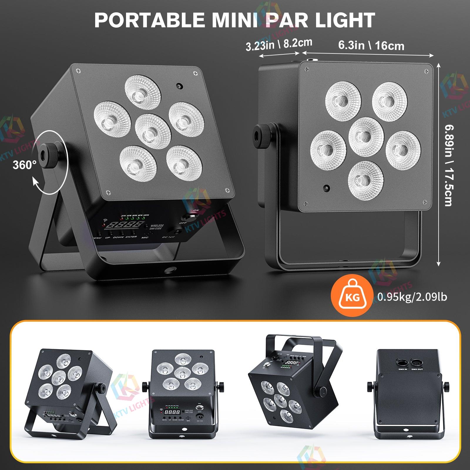 50W RGBW 6-in-1 Rechargeable Battery LED Par Light -P49