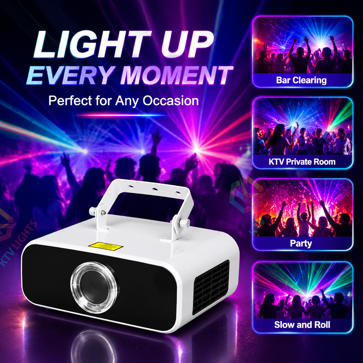 KTVLIGHTS RGB laser pattern lights, suitable for DJ parties and stage performances-A10