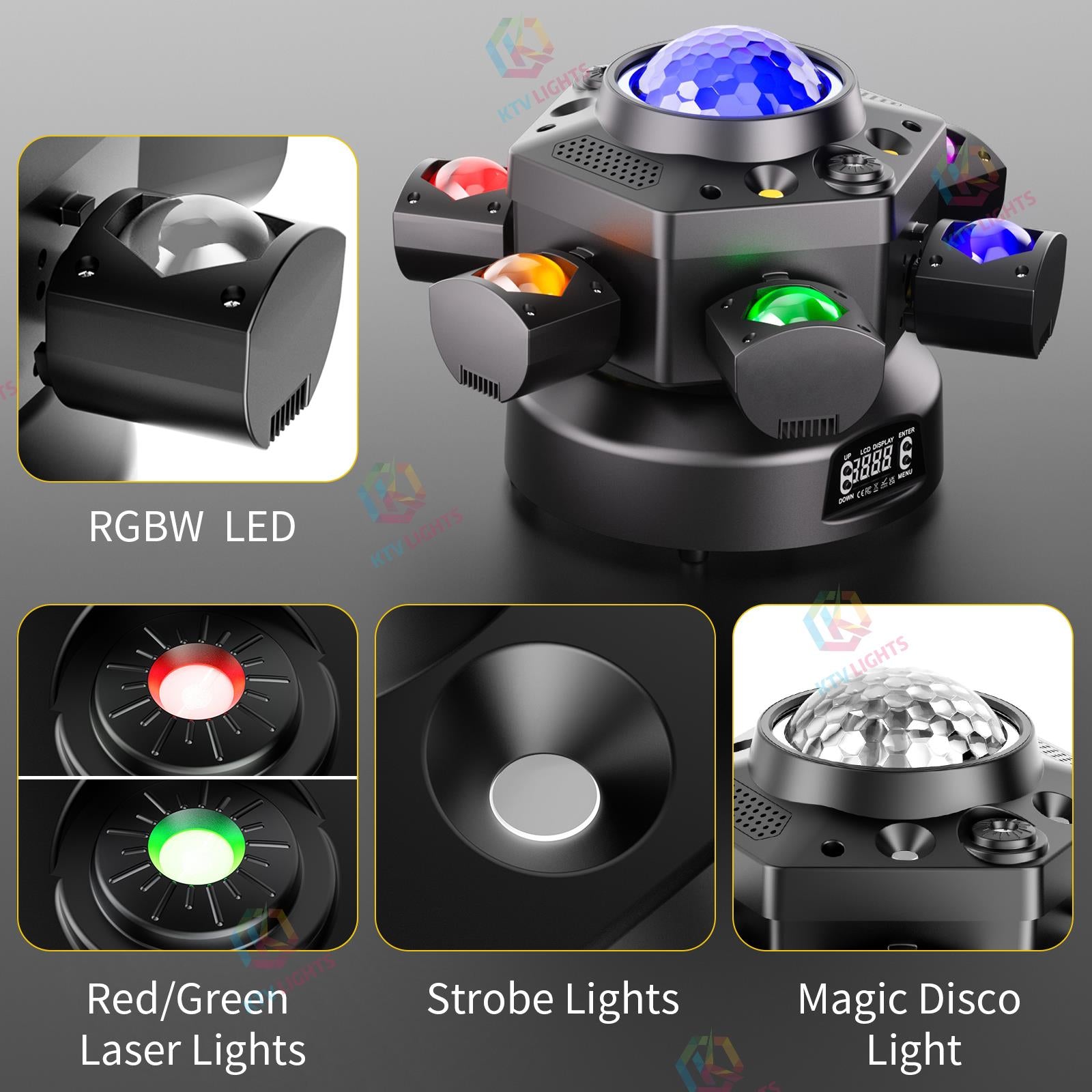 120W six-arm stage light RGBW beam moving head light-E4