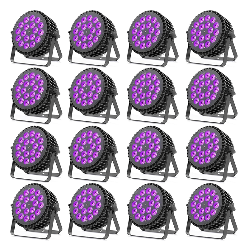 6-in-1 RGBW + UV 18-LED par light-P22