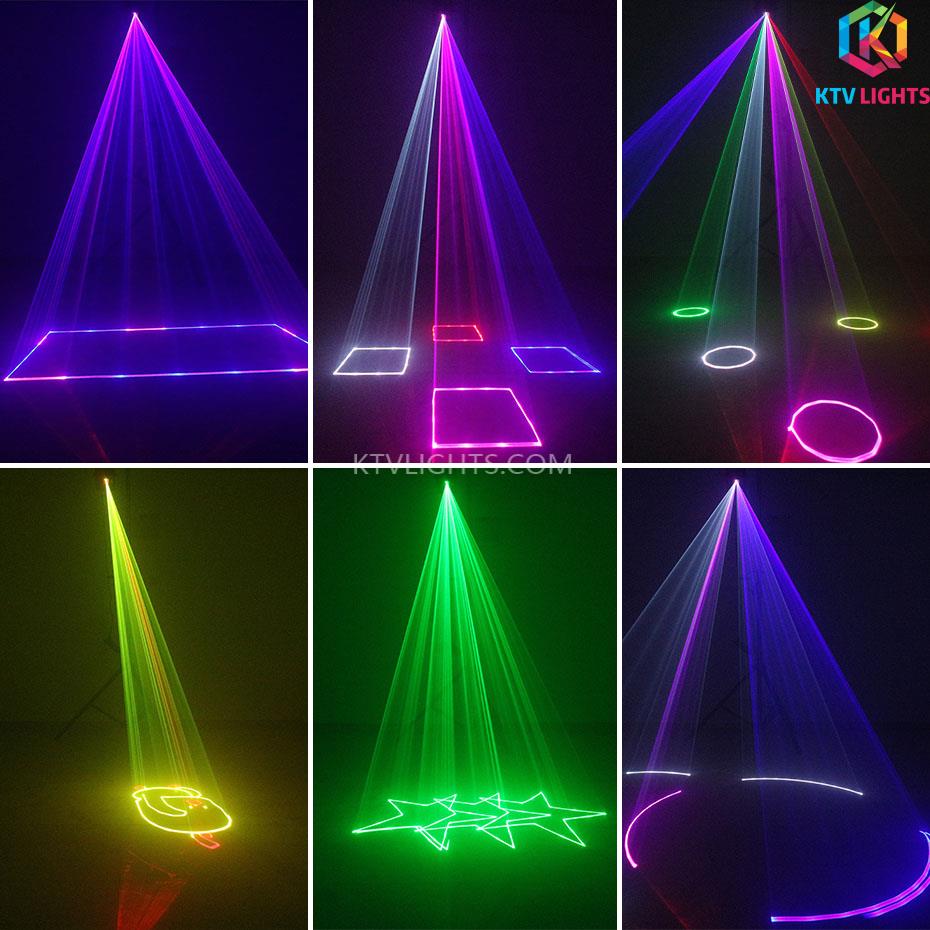 Animowane światło laserowe RGB o mocy 2 W - Światło sceniczne ILDA DMX - A11