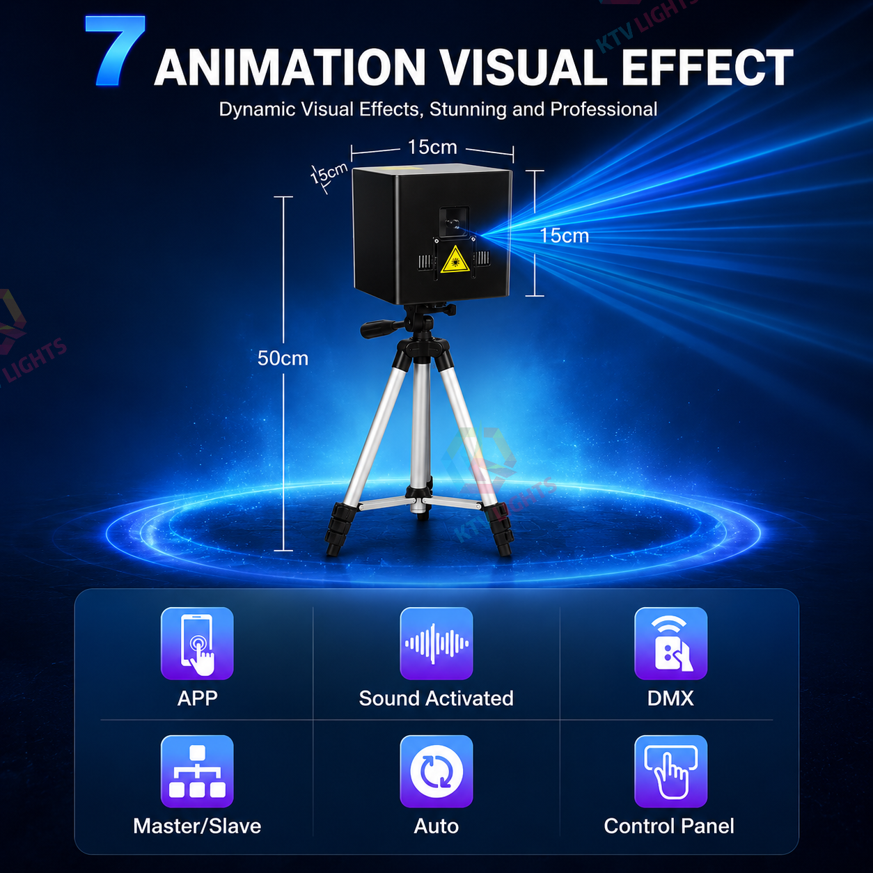 Rechargeable APP-Controlled Laser Projector with Flight Case-A9