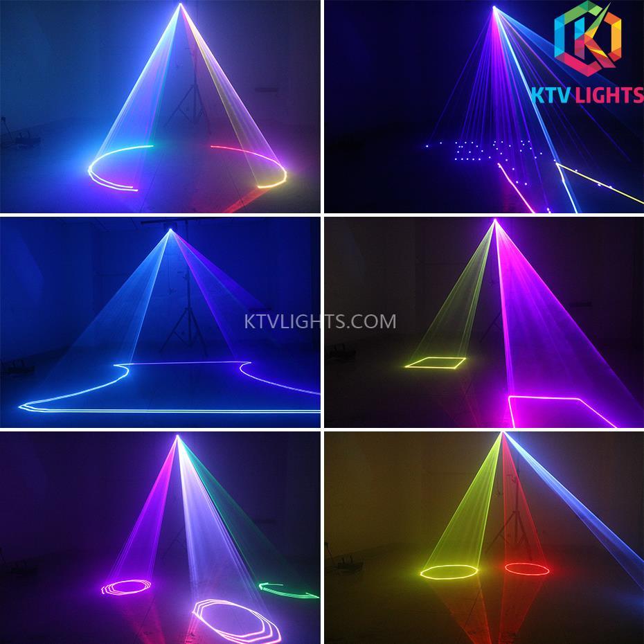 Lumière laser animée 2w - commande vocale, effet de faisceau RVB, lumière de scène DMX512-A8