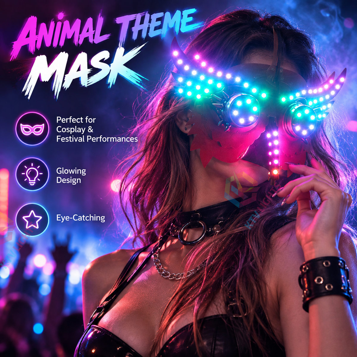 KTVLIGHTS Halloween LED Bird Mask for Adults & Cosplay-M59