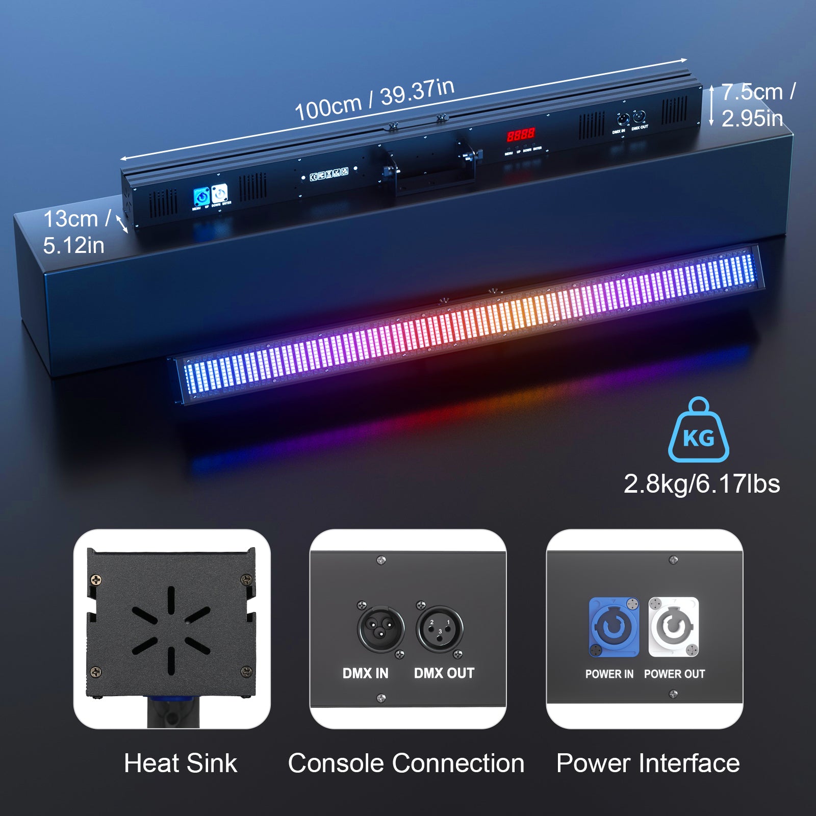 150W 768 LED RGB long strobe light wall washer-X8