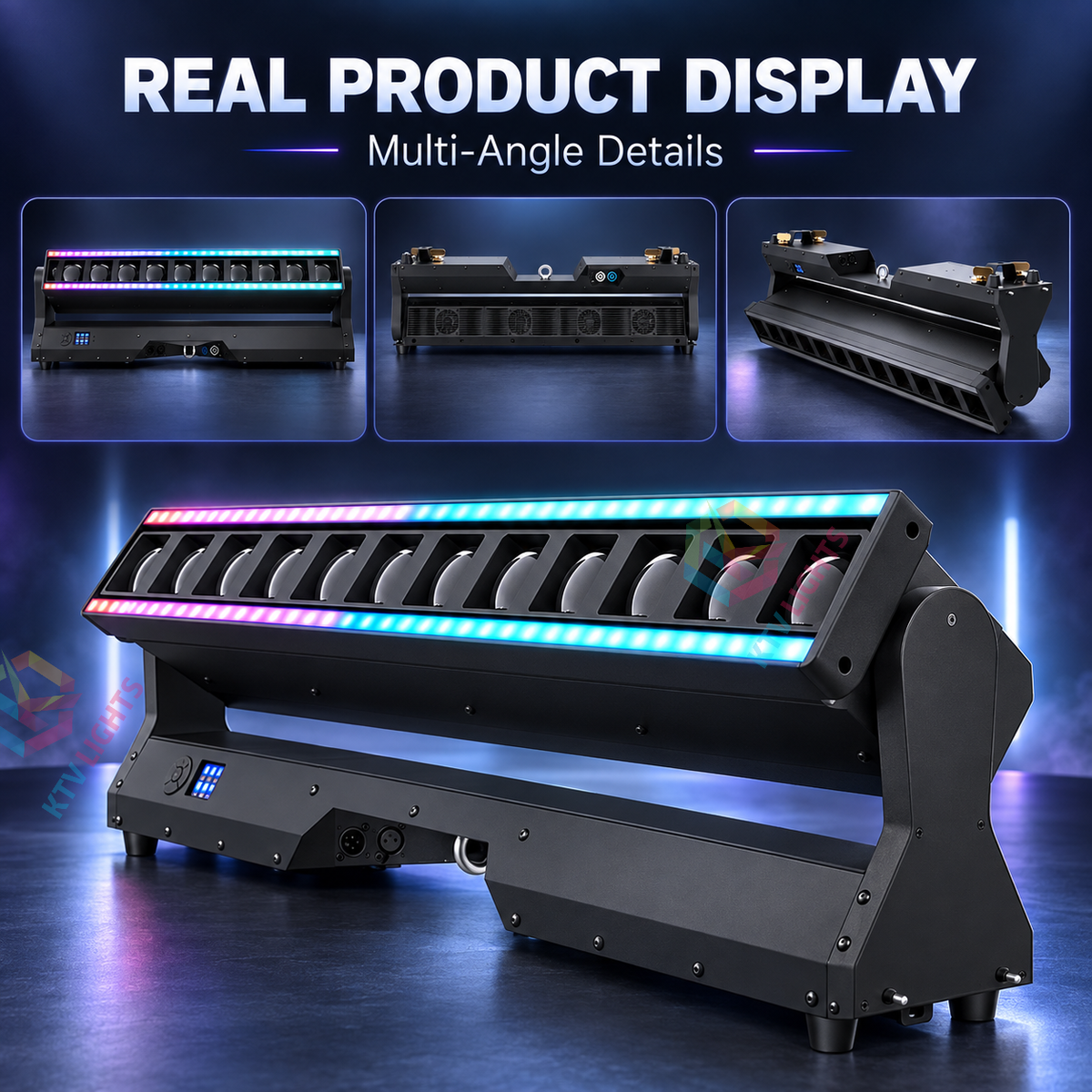KTVLIGHTS 12x40W Zoom Moving Head Matrix Stage Light-E98