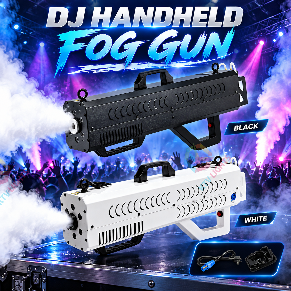KTVLIGHTS 1500W RGB LED Handheld Fog Gun for DJ & Stage-Y21