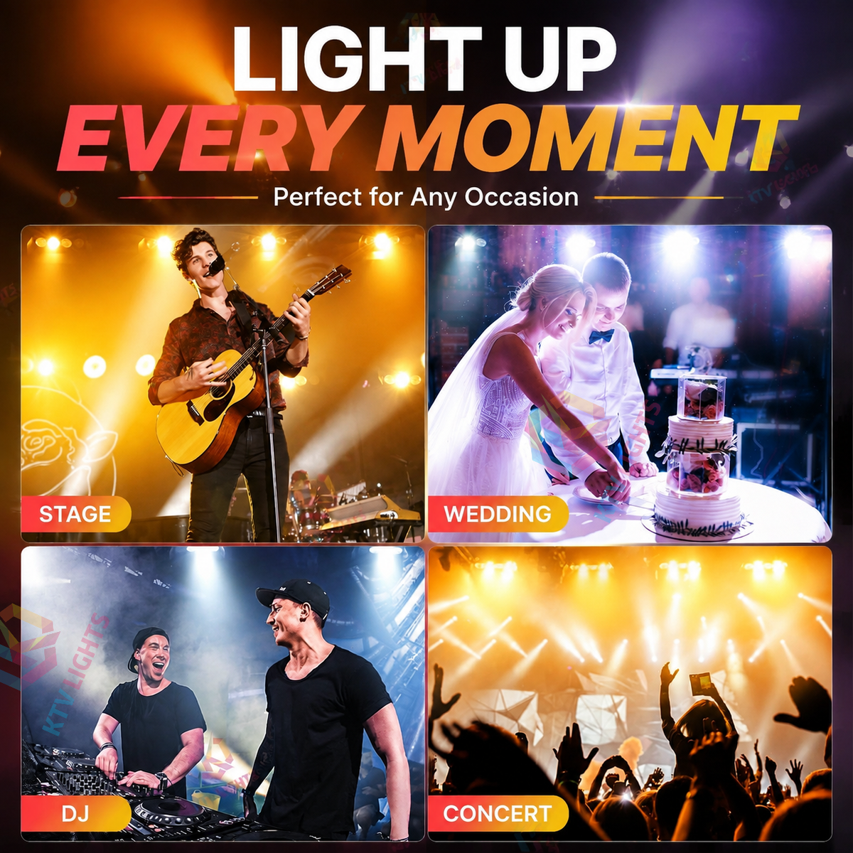 KTVLIGHTS 200W COB LED Stage PAR Light-P50