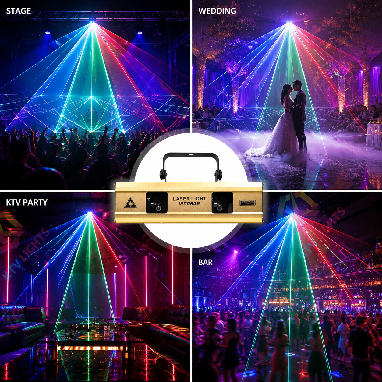 KTVLIGHTS 2000mW Laser Beam Light – DJ Stage Party Light – DMX512-A5