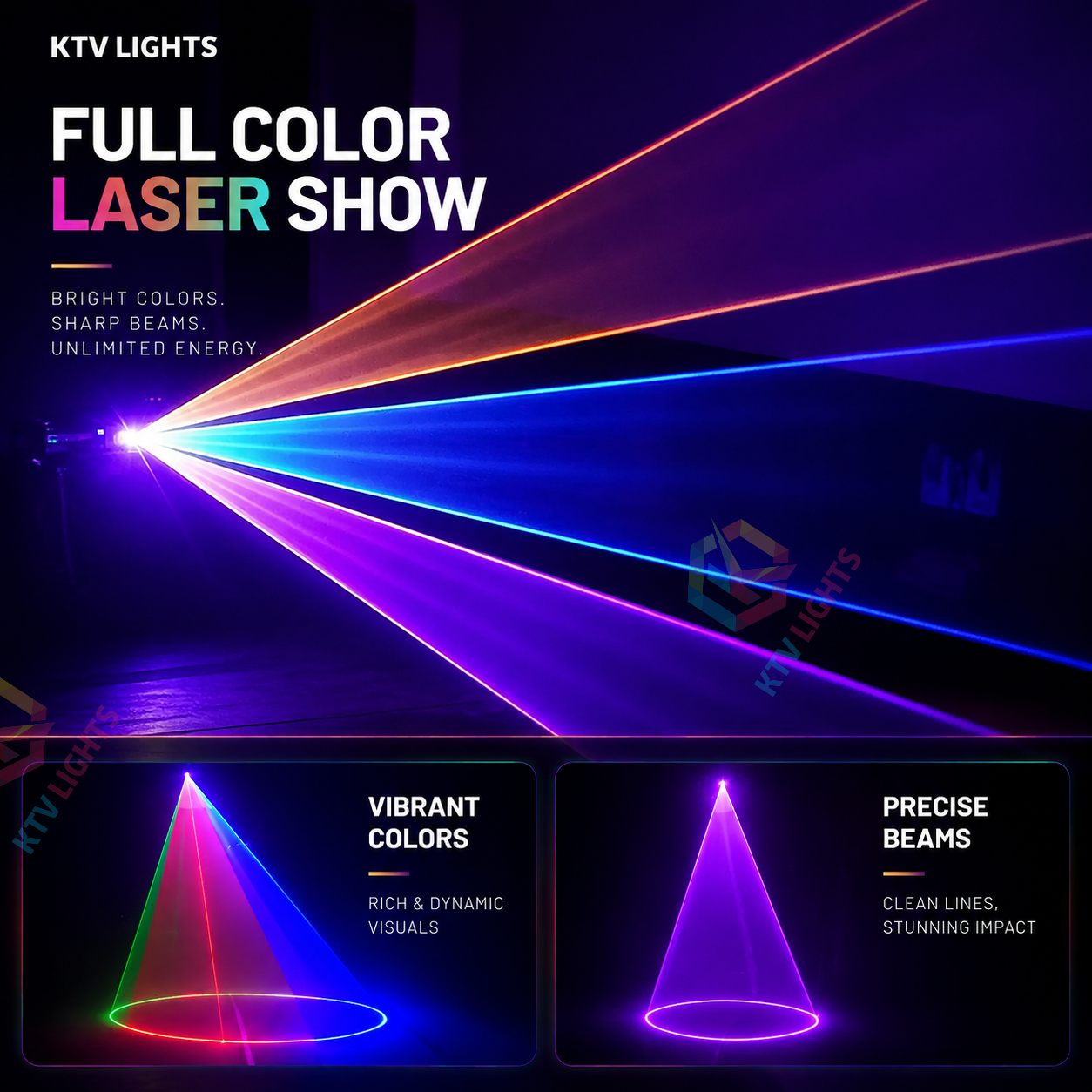 KTVLIGHTS RGB animation laser light suitable for DJ stages and party special effects.-A4