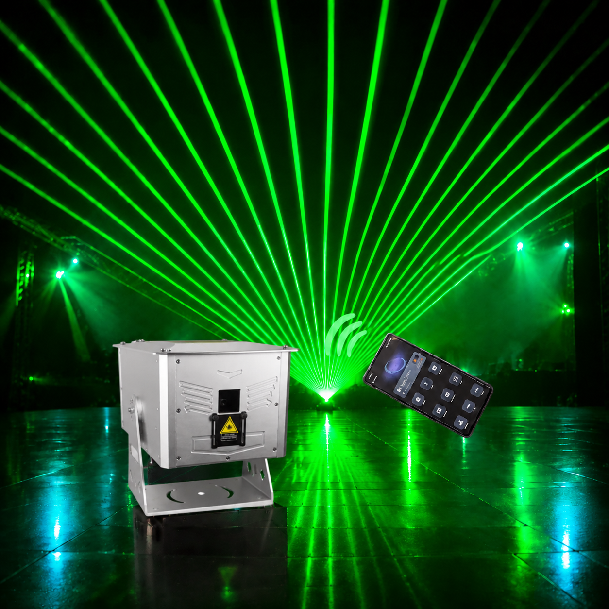 8w-15w APP Outdoor rooftop green landmark laser light-B38