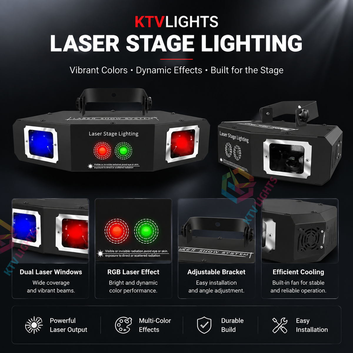 KTVLIGHTS RGB DJ laser light suitable for nightclubs, parties, and weddings-B22