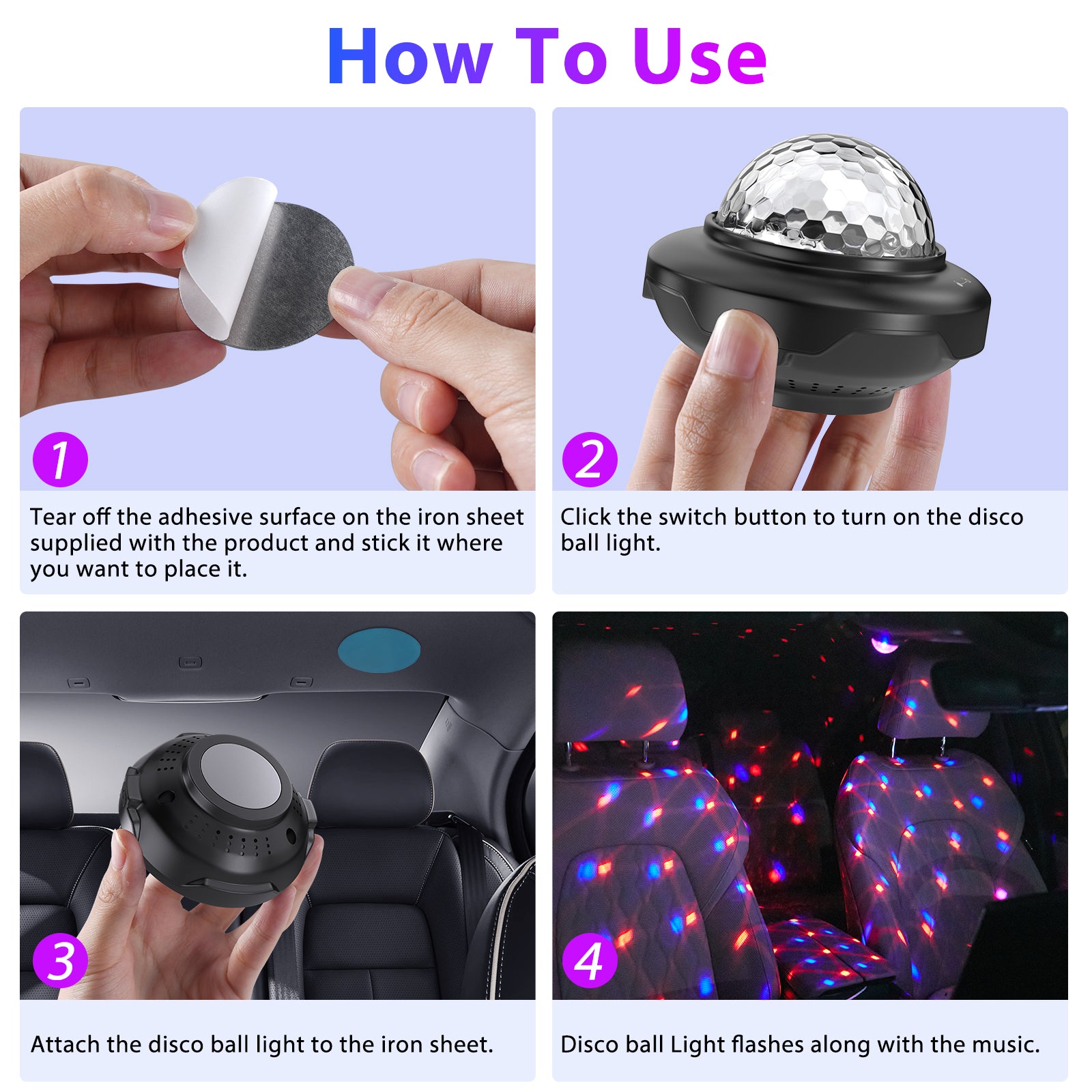 Mini USB Rechargeable Magic Ball Disco Light-C2