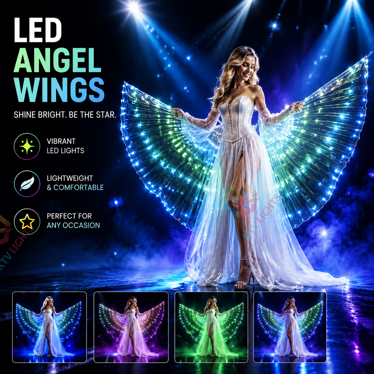 KTVLIGHTS LED Wings for Ballet, Wedding & Stage Performance-M52
