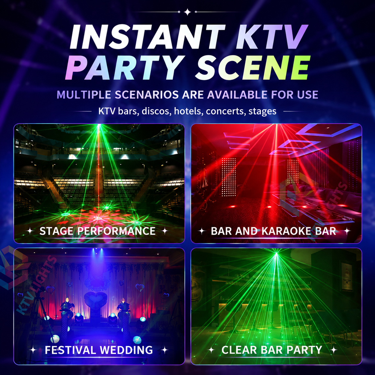 KTVLIGHTS RGB laser butterfly rain light is perfect for DJ parties-B23