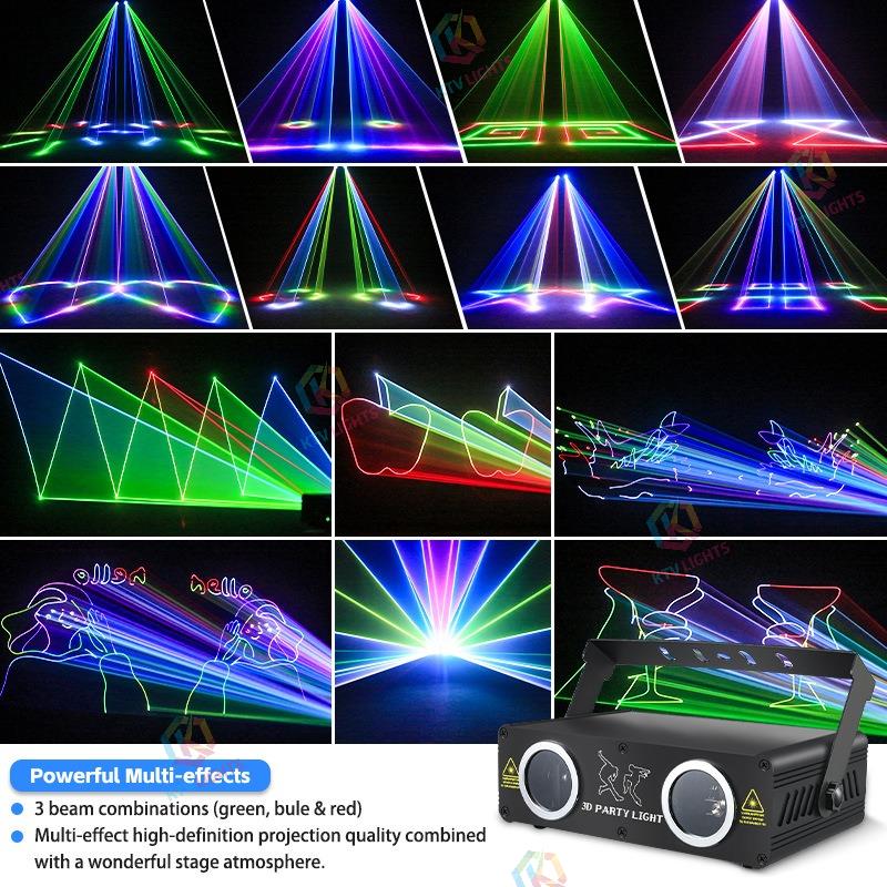 2025 New Dual Projection Full Color 3D Animation Laser Light-A28