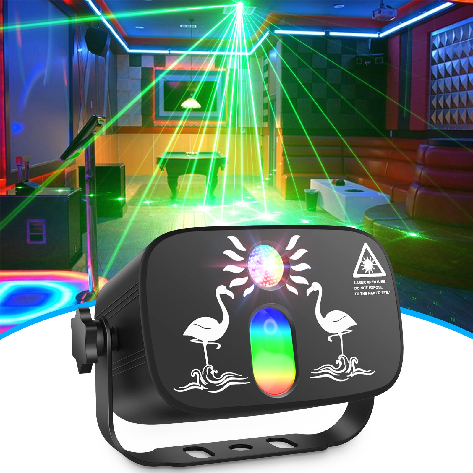 RGB + RG Laser Party Light with Remote Control - E52