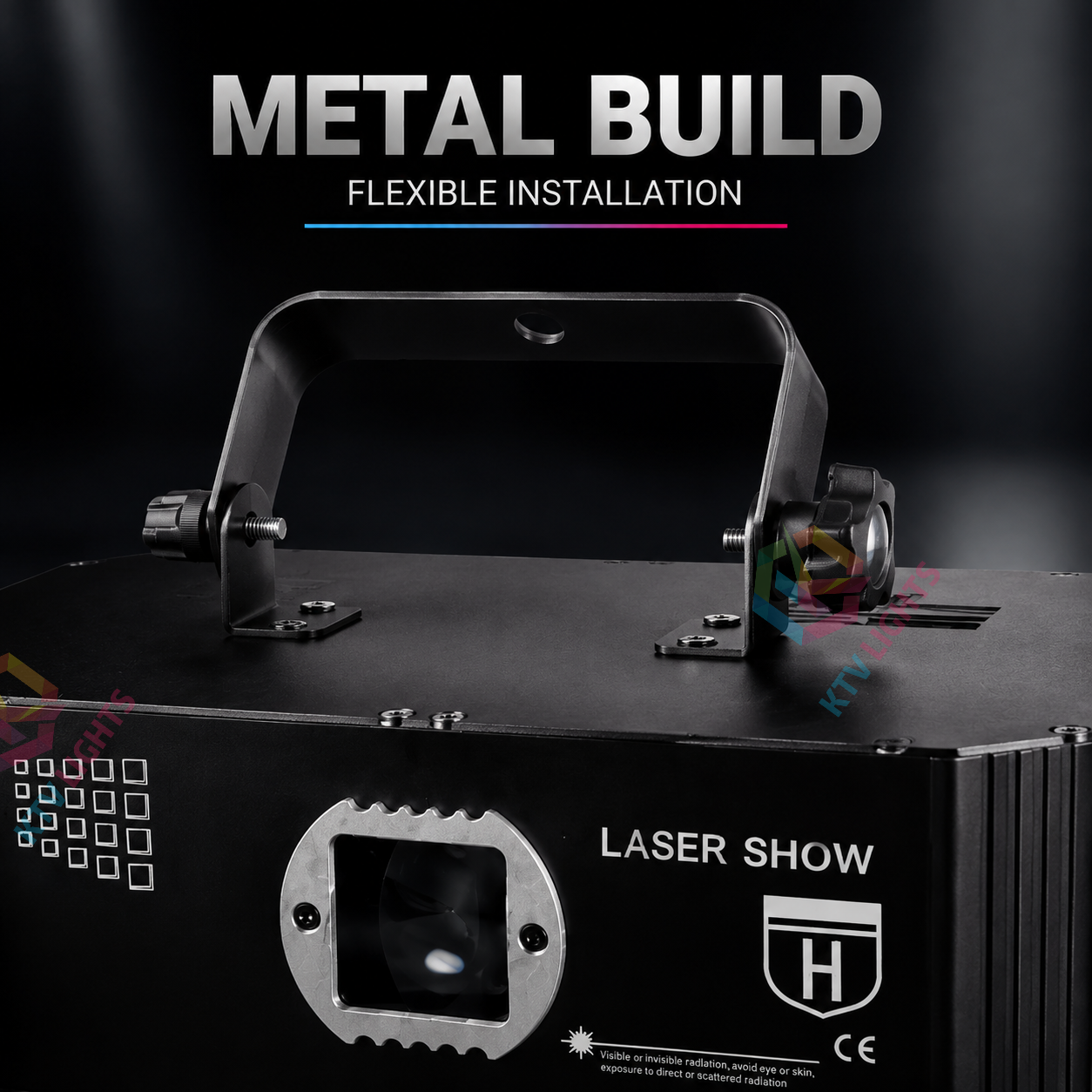 KTVLIGHTS RGB 3D Laser Stage Light 10-in-1 DJ Party Projector-A18
