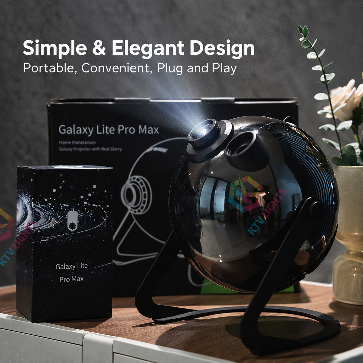 KTVLIGHTS 53W Pro Max APP Smart Galaxy Star Projector-S62