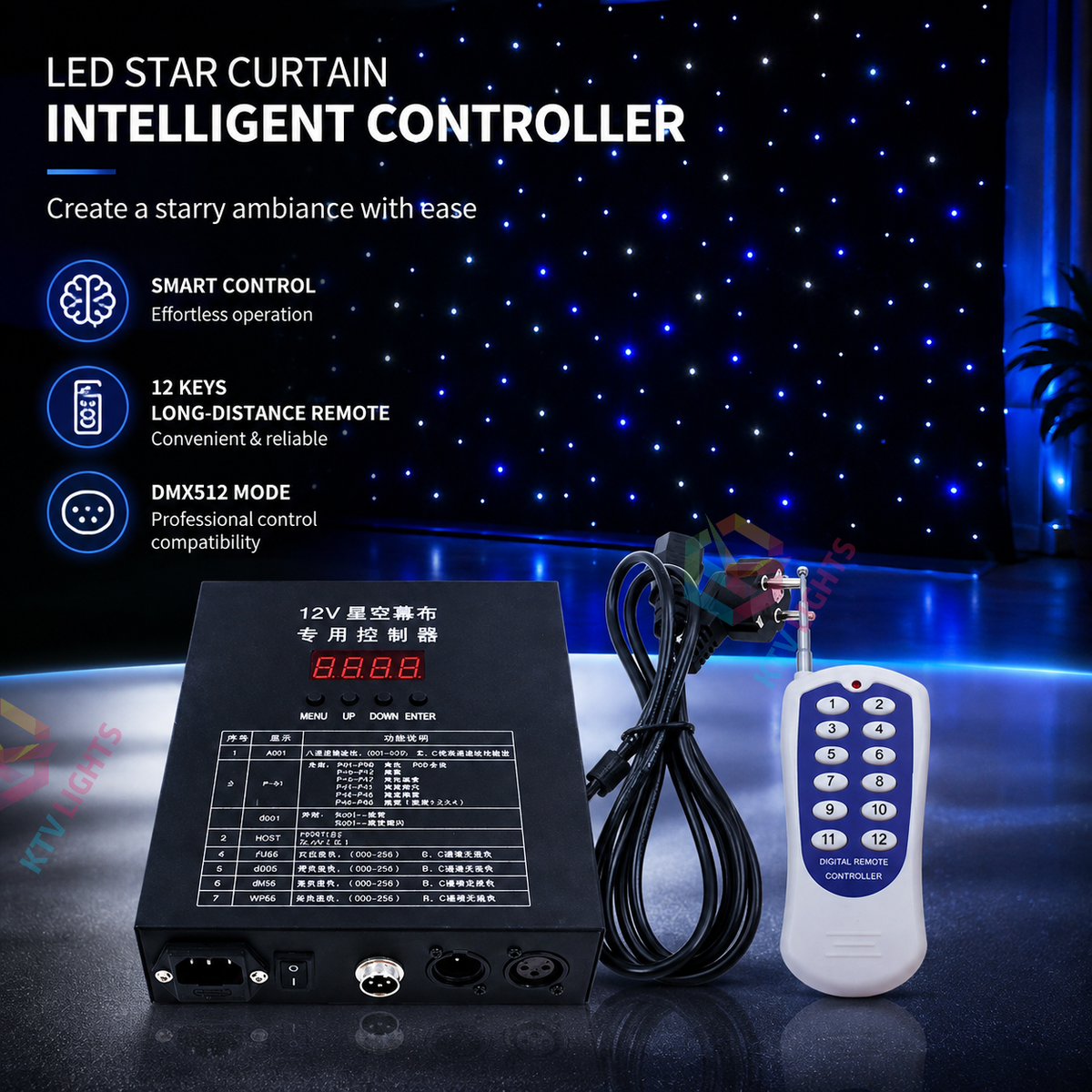 KTVLIGHTS LED Dynamic Starry Sky Screen, suitable for weddings and stage events-M68