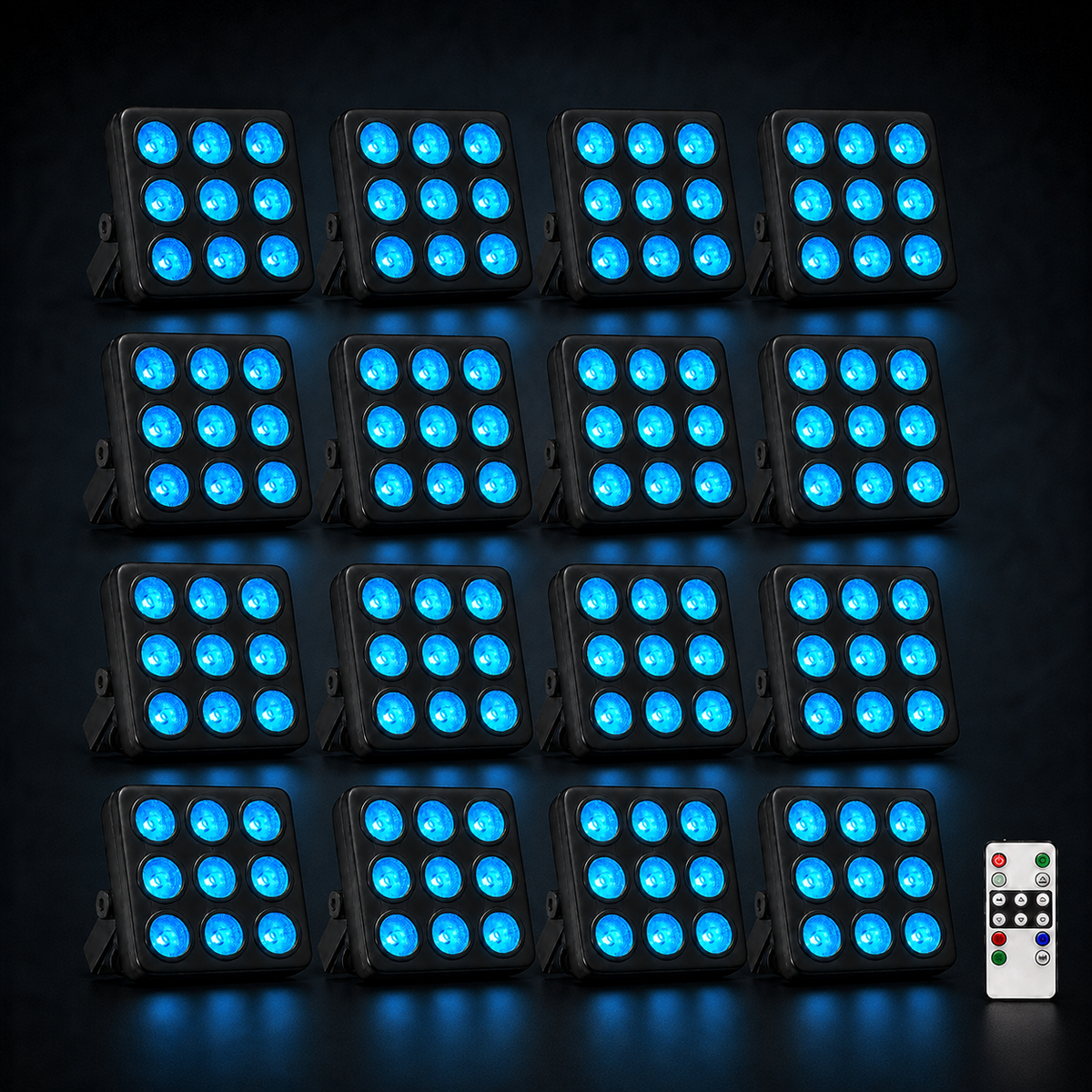 KTVLIGHTS 9-LED Remote Control Square PAR Stage Light-P28
