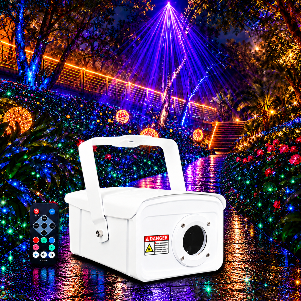 KTVLIGHTS RGB Outdoor Star Laser Projector with Remote -S67